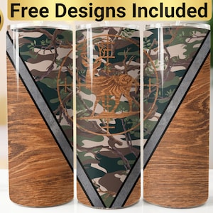 Camo Deer Hunting Tumbler Design, Tumbler Wrap PNG, 20 oz Skinny Tumbler Design, Hunting Tumbler Wrap, Hunter Tumbler, Deer Hunting Tumbler,