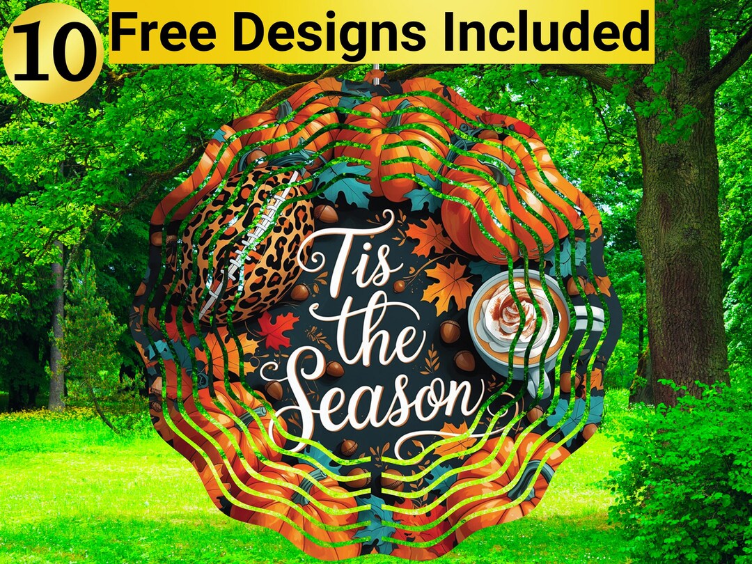 Fall Pumpkin Wind Spinner, Fall Wind Spinner Sublimation Design, Fall ...