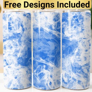 White Smoke Tumbler Design, Tumbler Wrap PNG, 20 oz Skinny Tumbler Design, Personalized Tumbler Design, Add Your Name Tumbler Design,
