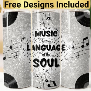 Music Tumbler Design, Tumbler Wrap PNG, 20 oz Skinny Tumbler Design, Music Tumbler Wrap, Music Tumbler PNG, Music Sublimation,