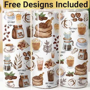 Coffee Tumbler Design, Tumbler Wrap PNG, 20 oz Skinny Tumbler Design, Coffee Tumbler Wrap, Funny Coffee Tumbler Design, Coffee Life Tumbler,