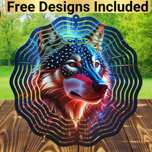 Wolf Wind Spinner, Wolf Spinner Sublimation Design, Wolf Wind Spinner Sublimation, Wind Spinner Sublimation, Wolf Spinner Design,