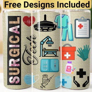 Surgical Tech Tumbler Design, Tumbler Wrap PNG, 20 oz Skinny Tumbler Design, Surgical Tech Tumbler Wrap, Surgical Tech Tumbler, Surgical PNG