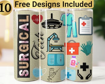 Surgical Tech Tumbler Design, Tumbler Wrap PNG, 20 oz Skinny Tumbler Design, Surgical Tech Tumbler Wrap, Surgical Tech Tumbler, Surgical PNG