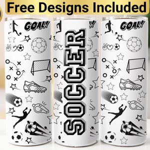 サッカーボールタンブラーデザイン、タンブラーラップPNG、20オンススキニータンブラーデザイン、サッカータンブラーラップ、サッカータンブラーデザイン、サッカー昇華、