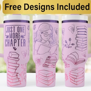 40 Unzen Buchliebhaber Tumbler Laser SVG Design, 40 Unzen Laser gravierte Tumbler Wrap, Laser Gravur SVG, Tumbler Wrap SVG, 40 Unze Tumbler Wrap
