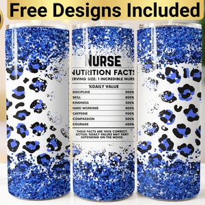 Nurse Blue Tumbler Design, Tumbler Wrap PNG, 20 oz Skinny Tumbler Design, Nurse Tumbler Wrap, Nurse Sublimation, Nurse Tumbler Design,