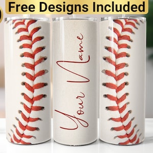 Baseball Tumbler Design, Tumbler Wrap PNG, 20 oz Skinny Tumbler Design, Tapered and Straight, Instant Digital Download PNG, Baseball Design,