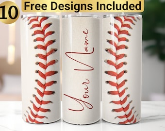 Baseball Tumbler Design, Tumbler Wrap PNG, 20 oz Skinny Tumbler Design, Tapered and Straight, Instant Digital Download PNG, Baseball Design,