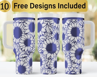 40oz Boho Sunflowers Tumbler Laser Svg Design, 40oz Laser Engraved Tumbler Wrap, Laser Engraving SVG, Tumbler Wrap SVG, 40 oz Tumbler Wrap,