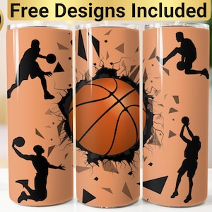 Basketball Tumbler Design, Tumbler Wrap PNG, 20 oz Skinny Tumbler Design, Basketball Tumbler Wrap, Basketball Tumbler PNG,