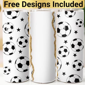 Soccer Ball Tumbler Design, Tumbler Wrap PNG, 20 oz Skinny Tumbler Design, Soccer Tumbler Wrap, Soccer Tumbler Design, Soccer Sublimation,