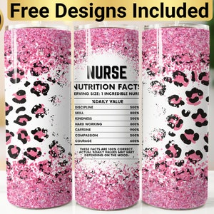 Nurse Pink Tumbler Design, Tumbler Wrap PNG, 20 oz Skinny Tumbler Design, Nurse Tumbler Wrap, Nurse Sublimation, Nurse Tumbler Design,