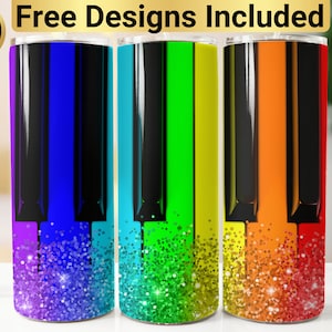 Piano Tumbler Design, Tumbler Wrap PNG, 20 oz Skinny Tumbler Design, Piano Tumbler Wrap, Piano Sublimation, Music Tumbler Design,