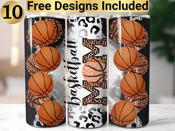 Basketball Mom Tumbler Design, Tumbler Wrap PNG, 20 oz Skinny Tumbler Design, Tapered and Straight, Instant Digital Download PNG,