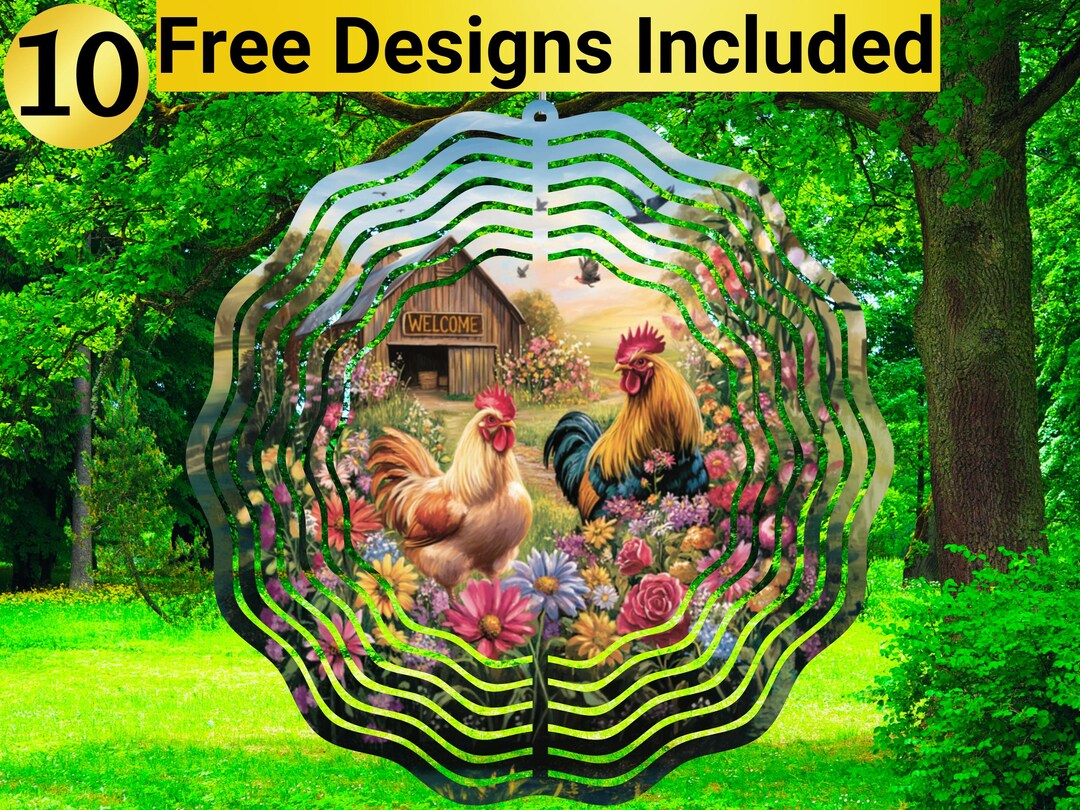 Chicken Wind Spinner, Chicken Wind Spinner Sublimation Design, Chicken ...
