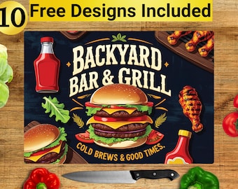 Grilling Cutting Board Design, Grilling Cutting Board PNG, Cutting Board Sublimation Design, Dad Cutting Board Design, Cutting Board PNG,
