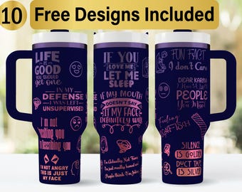 40oz Sarcastic Tumbler Laser Svg Design, 40oz Laser Engraved Tumbler Wrap, Laser Engraving SVG, Tumbler Wrap SVG, 40 oz Tumbler Wrap,