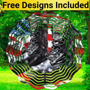 American Boots Wind Spinner, Veteran Wind Spinner Sublimation Design, Veteran Wind Spinner Sublimation, Wind Spinner Sublimation,