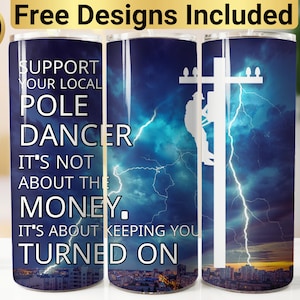 Funny Lineman Tumbler Design, Tumbler Wrap PNG, 20 oz Skinny Tumbler Design, Lineman Tumbler Wrap, Funny Lineman Tumbler, Lineman Design,