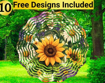Molinillo de viento de girasol, diseño de sublimación de molinillo de viento de girasol, sublimación de molinillo de viento, molinillo de viento de girasol PNG,