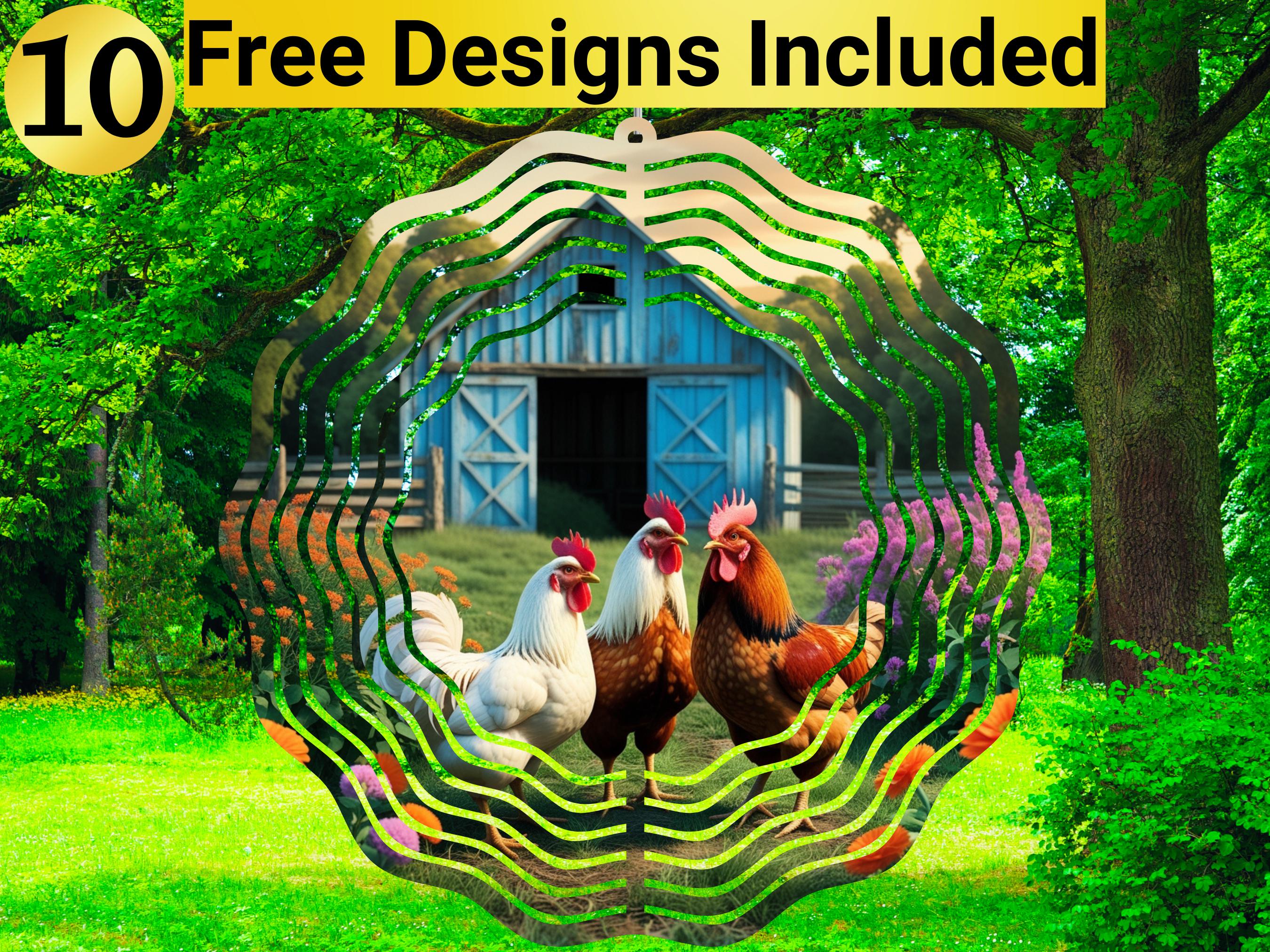 Chicken Wind Spinner, Chicken Wind Spinner Sublimation Design, Chicken ...