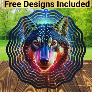 Wolf Wind Spinner, Wolf Spinner Sublimation Design, Wolf Wind Spinner Sublimation, Wind Spinner Sublimation, Wolf Spinner Design,