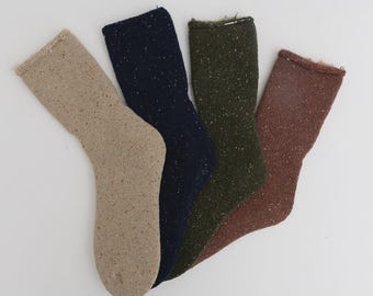 Thermal Cotton Socks | Warm Winter Socks | Soft Cozy Cotton Blend | Unisex Crew Socks for Cold Weather | Everyday Comfort Socks