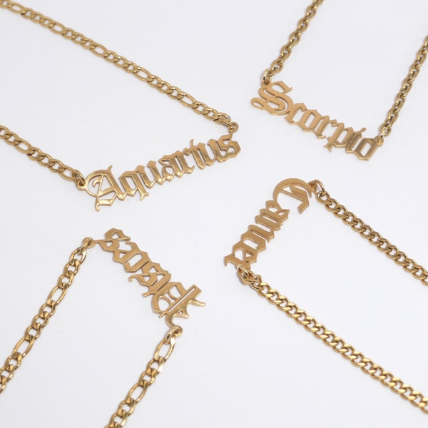 Gold Star Sign Zodiac Stainless Steel Necklace | Tarnish-Free | Timeless and Durable Jewelry