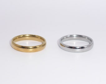 Gold/Silver 4mm Wide Stainless Steel Solid Band Ring | Tarnish-Free | Minimalist Ring Band