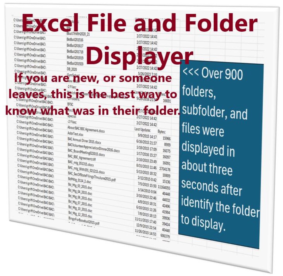 File Displayer Excel Folder and File List Displayer 1 Year Version - Etsy