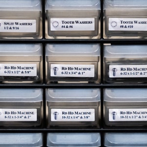 Screw Organizer and other Hardware Bin Labels