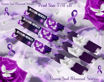 Red Rose in Loving Memory Ribbon Template Memorial - Etsy