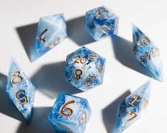 7 Piece Sharp Edge Dice Set - Cruising Altitude