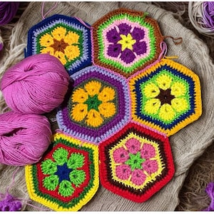 Hexagonal African Flower Crochet Pattern: Easy-to-Follow PDF