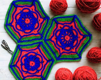 Crochet Stained Glass Afghan Pattern: Cathedral Style (PDF Pattern)