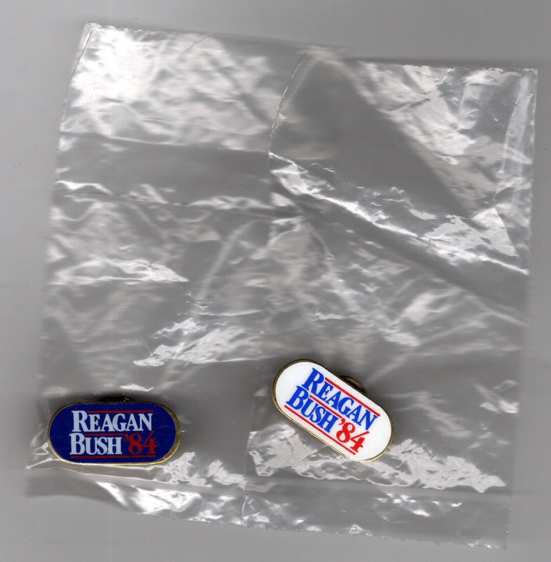 Vintage Lapel Pins Tie Tack Reagan Bush 84 in Original Bag Etsy