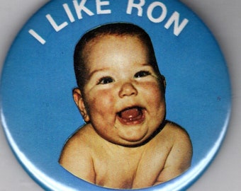 I Like Ron Reagan baby 1984 campaign button