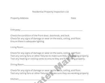 Lista de verificación de inspección de propiedad residencial