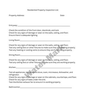 Residential Property Inspection Checklist