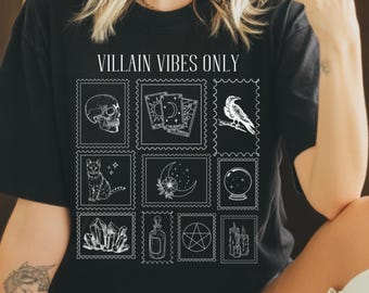 T-shirt graphique esthétique gothique, chemise féminine foncée, vêtements de sorcière, haut de mauvaise humeur, chemise de sorcière d'halloween, cadeau fille gothique, t-shirt graphique