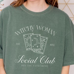 Social Club Shirt, Witchy Woman Shirt, Comfort Colors, Patriarchy Shirt, feministisches Geschenk, Tarot Card Shirt, Burn the Patriarchy, Witchy Vibes