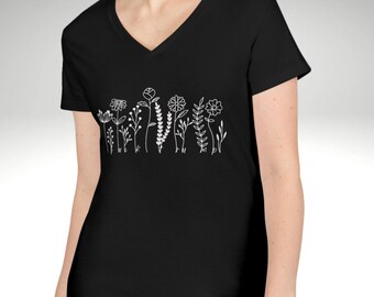 Subtle Anti Trump Shirt, Subtle Anti MAGA, Wildflower Shirt, Equality Shirts Subtle, Feminist TShirt, Never Trump T Shirt V-neck Shirts, FDT