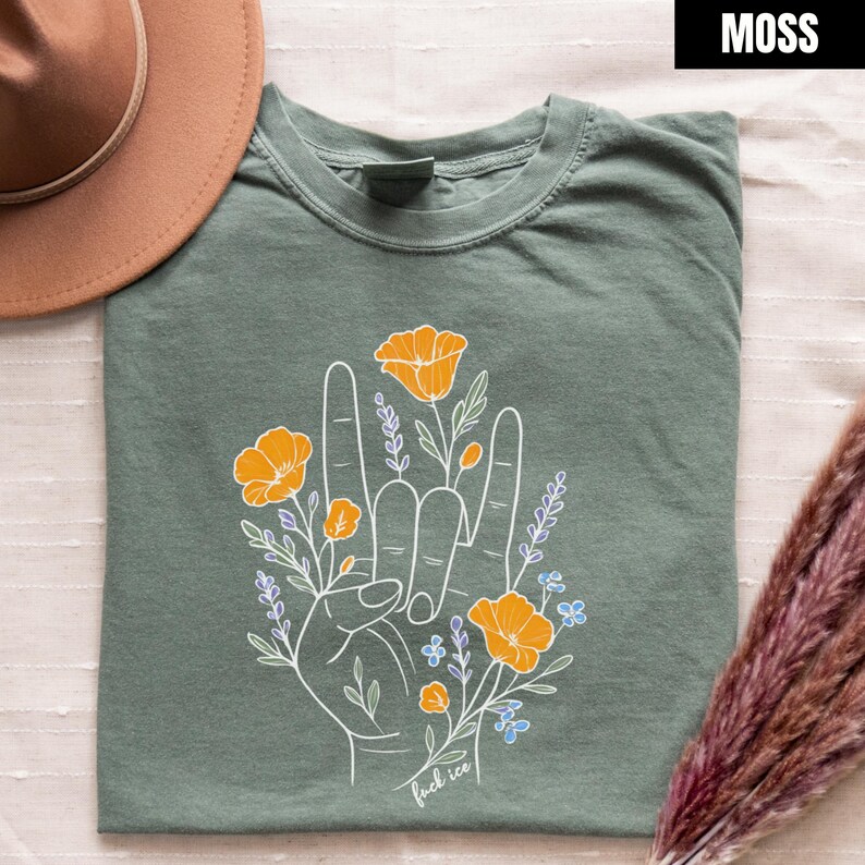Anti ICE Protest Shirt, Anti Trump Wildflower Shirt, Fuck ICE Comfort ...
