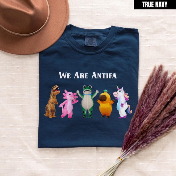 Antifa Shirt, Abolish ICE Anti Fascism Protest Tee, Inflatable Portland Frog Political Satire T-Shirt, Group Protest Shirt, Anti Trump Tee
