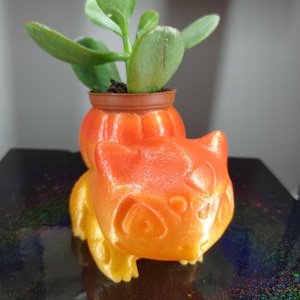 Halloween Planter Bulbasaur with Jack-O&#39;-Lantern Pumpkin | Multi-Color Options | Unique Succulent Planter