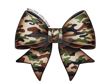 My Hero Wears Camo Coquette Camouflage Bow PNG | Military Mom | Instant Digital Download | Mom of Soldier | Armed Forces PNG | Hunter's Wife
