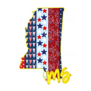 Mississippi 4th of July PNG: Patriotic Stripes, Magnolia State (Digital Download)