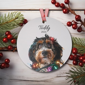 Bernedoodle Christmas Ornament Bernedoodle Gifted, Custom Dog Ornament, Bernedoodle Dog Lovers Gift Idea, Dog Lover