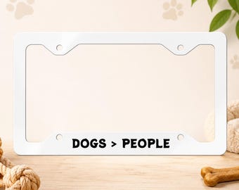 Lustiger Hunde-Nummernschild-Rahmen, wählen Sie Ihren Spruch, Hundeliebhaber Auto-Tag-Halter mit Pfotenabdruck, niedliches Geschenk für Tierhalter